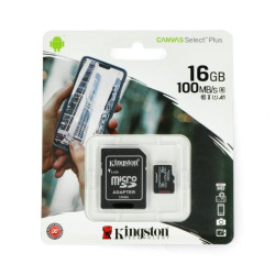 Karta pamięci Kingston Canvas Select Plus microSDHC 16GB 100MB/s UHS-I U1 klasa 10 z adapterem