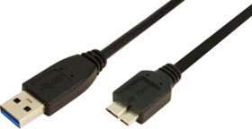 USB 3.0 adapter cable, USB plug type A to micro USB plug type B, 2 m, black, CU0027