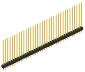 Pin header, 35 pole, pitch 2.54 mm, straight, black, 10049070