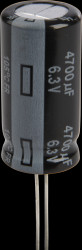 EEUFR0J472 Electrolytic capacitor, radial, 4700 µF, 6.3 V, 105°C, low ESR