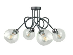 Lampa sufitowa nowoczesna 4xE27 EVIE BLACK/SILVER