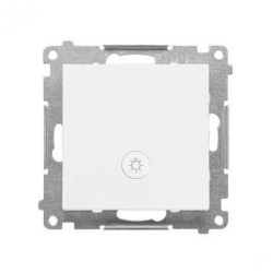 Simon 55 Przycisk światło” z podświetleniem LED (moduł) 10 AX, 250 V~, szybkozłącza Biały mat TS1L.01/111