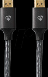 CVTB34000GY10 HDMI A connector, 4K@30 Hz, grey, textile, 1.00 m