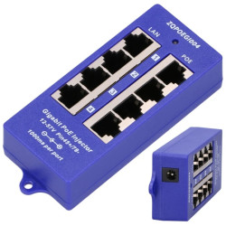 Gigabit PoE Injector 4x 1000Mb/s RJ45 Extralink 4 Portowy