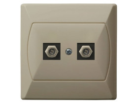 AKCENT Gniazdo antenowe typu "F" podwójne beżowy GPA-2AF/01 OSPEL