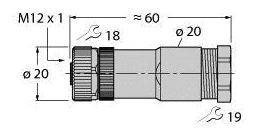 Turck 6934720 Złącze niekonfekcjonowane czujnika/aktuatora VBB8141-0, 1 szt.