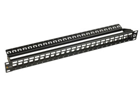 10G modularny nieobłozony patch panel Solarix 24 porty STP czarny 1U SX24M-0-STP-BK
