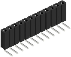 Socket header, 12 pole, pitch 2.54 mm, angled, 10026527