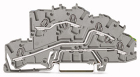 Installation terminal block, spring-clamp connection, 0.25-4.0 mm², 3 pole, 24 A, 4 kV, gray, 2003-7645