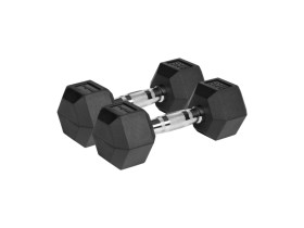 Hantle żeliwne gumowane HEX 2x8 kg REBEL ACTIVE