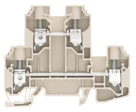 Dwurzędowa złączka szynowa Weidmuller poziomy: Podwójny 16 → 6AWGŚruba W 57A 800 V