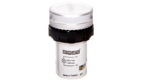 Lampka Sygnalizacyjna Mb Z Led, Monoblok, 230V Ac, Płaski Klosz, Biała...