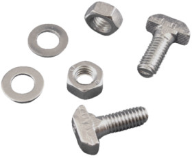 T screw, with washer and nut, straight, steel, (L x W x H) 20 x 8 x 14 mm, silver, 1455TBOLT