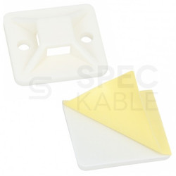 Podstawki montażowe samoprzylepne MOPS 20x20mm białe 100szt. do opasek zaciskowych DANTOM