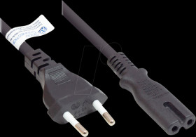 P0370-S015 Euro plug type C to C7 , black, 0.75 mm², 1.5 m