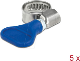 19511 Hose clips with wing nut, 10 - 16 mm, 5 pieces, stainless steel