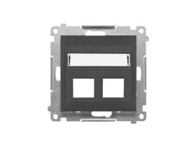 SIMON 55 Pokrywa gniazd teleinformatycznych na Keystone skośna podwójna z polem opisowym grafitowy mat TKP2S.01/116 KONTAKT SIMO