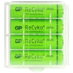 4 x akumulatorki R6/AA GP ReCyko+ 2600 Series 2600mAh (solidny pojemnik)