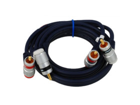 Przewód 2x2 cinch wtyk-wtyk 1,5m RKD240 wtyki kątowe Vitalco