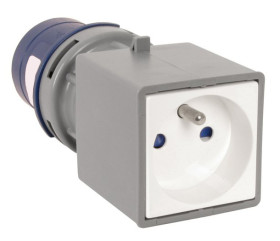 Adapter do przedłużacza sieciowego 16A Gniazdo 230 V 2P + E RS PRO Niebieski IP20