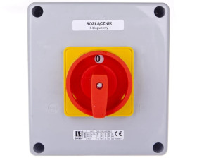 Łącznik krzywkowy 0-1 63A 3P w obudowie żółto-czerwony SK63-2.8211OB16ZC
