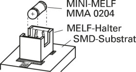 Component holder, 2 pole, for mini MELF resistors, C42408-A26-A1 MELF-HALTER