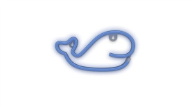 Neon Led Wieloryb Niebieski Bat + Usb Flne19 Forever Light