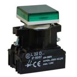 Lampka sygnalizacyjna 22mm zielona L22KD 24-230V AC/DC W0-LDU1-L22KD Z
