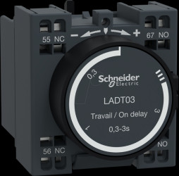 LADT03 Time block, TeSys D, 1 NC, 1 NO, spring-loaded connection