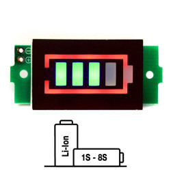 Wskaźnik poziomu naładowania baterii ogniwa 1S-8S