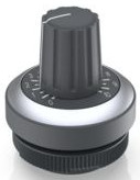 Potentiometer drive, potentiometer drive, unlit, waistband round, mounting Ø 22.3 mm, 1.30.258.001/0700