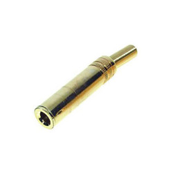 TruComponents 202646 6.35 mm audio jack Connector, straight,Pins:3 Stereo Gold