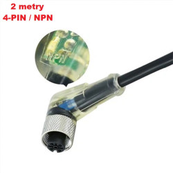 Przewód Czujnik Zbliżeniowy M12 4-PIN 2m ( wtyk kątowy ) sygnalizacja LED ( NPN )