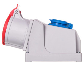 Gniazdo stałe COMBI okablowane z listwą przyłączeniową 5P 32A 400V czerwone/ 230V niebieskie GSC 32/5 IP-44 921845