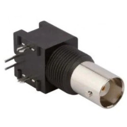 BNC panel socket 50 Ω, solder connection, angled, 031-5540-1010