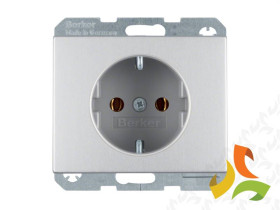 BERKER K.5 Gniazdo z uziemieniem schuko aluminium 47157003 HAGER