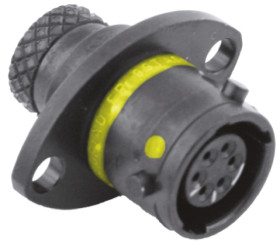 Złącze wielostykowe przemysłowe 6-pinowe, panelowe Gniazdo Souriau Sunbank by Eaton