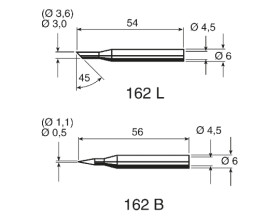 Grot lutowniczy ołówkowy Ersa do Wielowierzchołkowy C15, końcówka 260 Kopytko 3 mm Serie 162