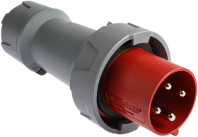 Złącze przemysłowe - zasilające 63A Wtyczka 400 V 3P + E Męski MENNEKES Czerwony Montaż na kablu IP67
