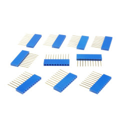 PB10S L BLUE-Listwa prosta 1x10 styków (długie nóżki 12mm), 2,54mm - 10 szt.