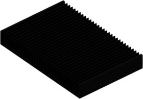 Extruded heatsink, (L x W x H) 200 x 300 x 40 mm, 0.59 to 0.3 K/W, black anodized, 10021358