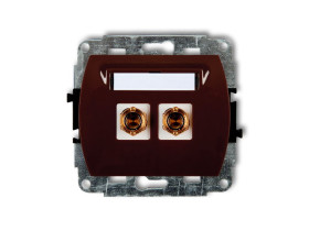 TREND Gniazdo głośnikowe pojedyncze (typu banan - czerwony i czarny pozłacany 4 mm2 do lutowania) brązowy 4GG-3 KARLIK