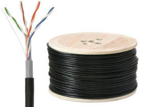 PRZEWÓD KAT.5 UTP DRUT CU CZRNY ZEWNĘT.