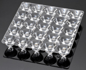 Soczewka LED punktowa 25-LEDowa 74.9 x 74.9 x 9.4mm, kąt widzenia 13 → 16°, do użytku z Cree XB-D, Cree XP-G,