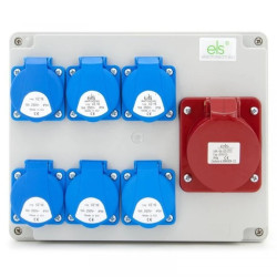 Rozdzielnica budowlana 16A/5P + 6*GS 230V, obudowa naścienna, ELS Elektrotechnika, N610