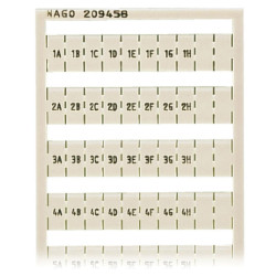 WAGO 209-458 WSB Qk-Marker Horiz. (1A,1B-1G,1H,-10A,10B-10G,10H) 10ea White