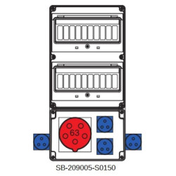 Rozdzielnica 5x63A 4x3x16A INA=63A IP54 SB-209005-S0150-54