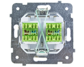 KARO Gniazdo komputerowe podwójne RJ45 kat.5e MMC ecru perłowy GPK-2S/K/m/42