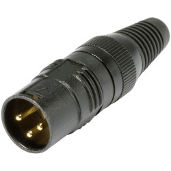 Hicon HI-X3CM-G XLR Connector Plug 3-Pin Black Superior Strain Relief