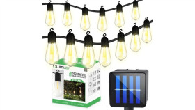 Girlanda Solarna Ogrodowa 20X Led Ozdobne Żarówki Edison St58 11,48M Ciepła...